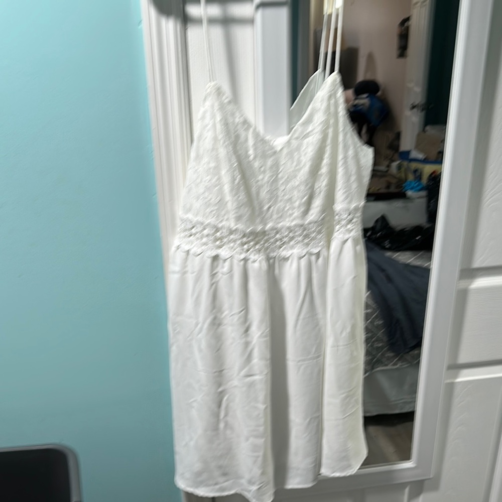 SHEIN White Lace Wedding Dress